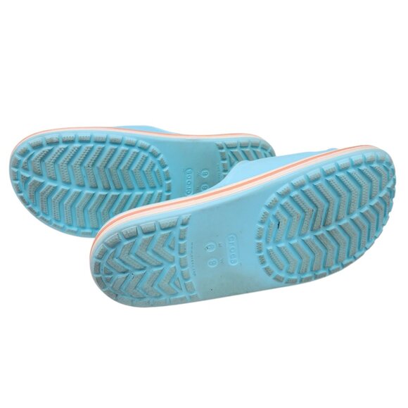 Crocs Bayaband Ice Blue Melon White Summer Slide Sandals Men's 6 / Women's 8 - Picture 4 of 4